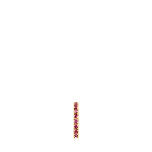 Earcuff con baño de oro 18 kt sobre plata y rodolitas TOUS Straight