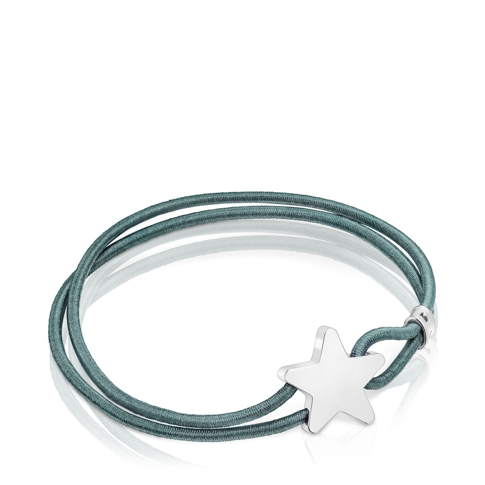 Green elastic Sweet Dolls Bracelet with silver star