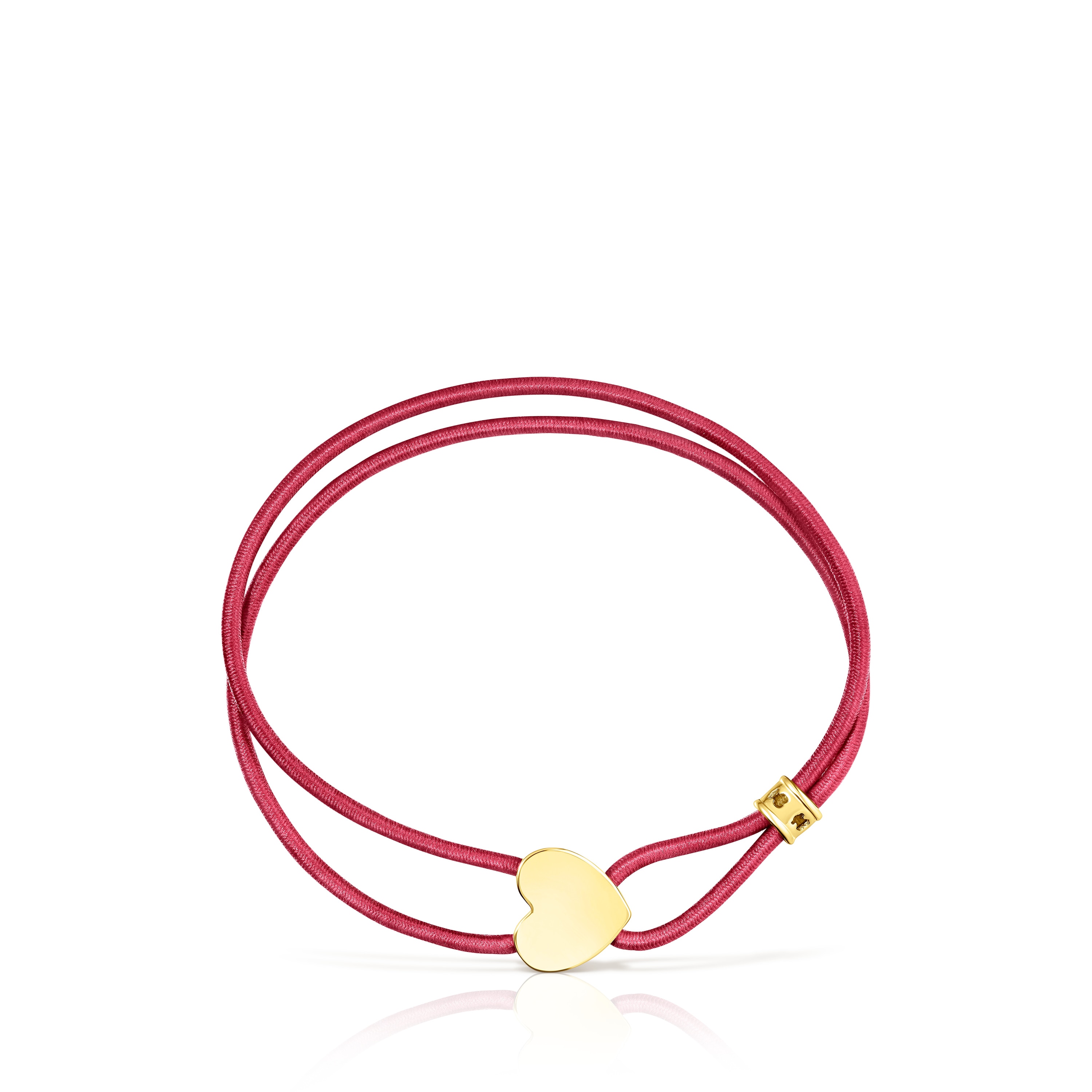 Red elastic Sweet Dolls Bracelet with silver vermeil heart