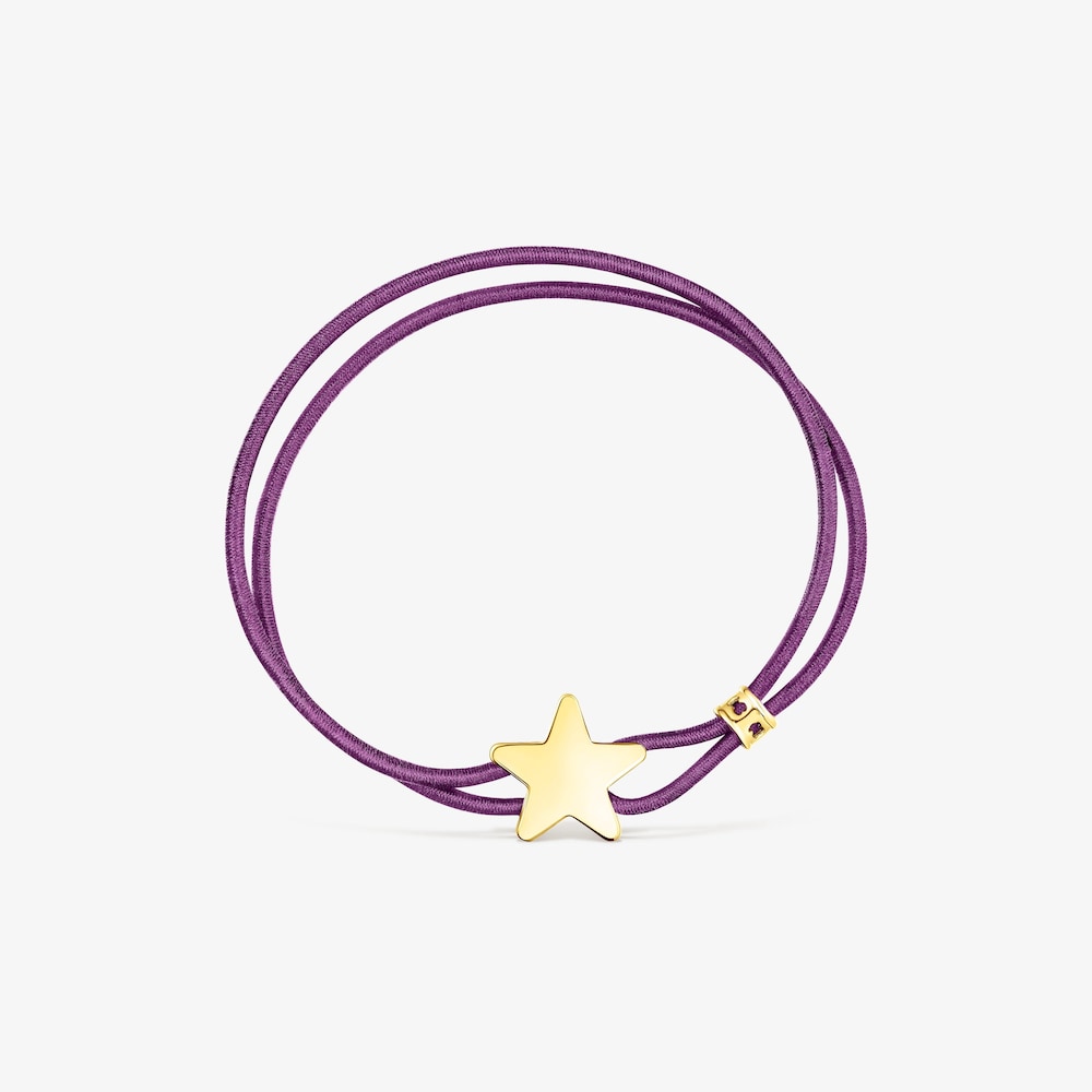Lilac-colored elastic Sweet Dolls Bracelet with silver vermeil star