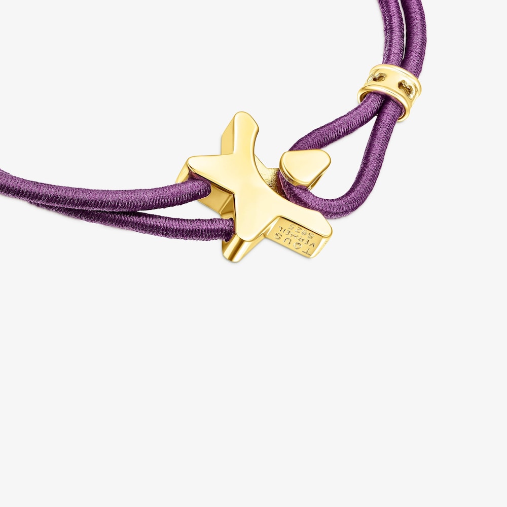 Lilac-colored elastic Sweet Dolls Bracelet with silver vermeil star