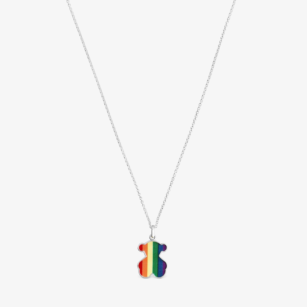 Colar urso TOUS Pride em prata e esmalte