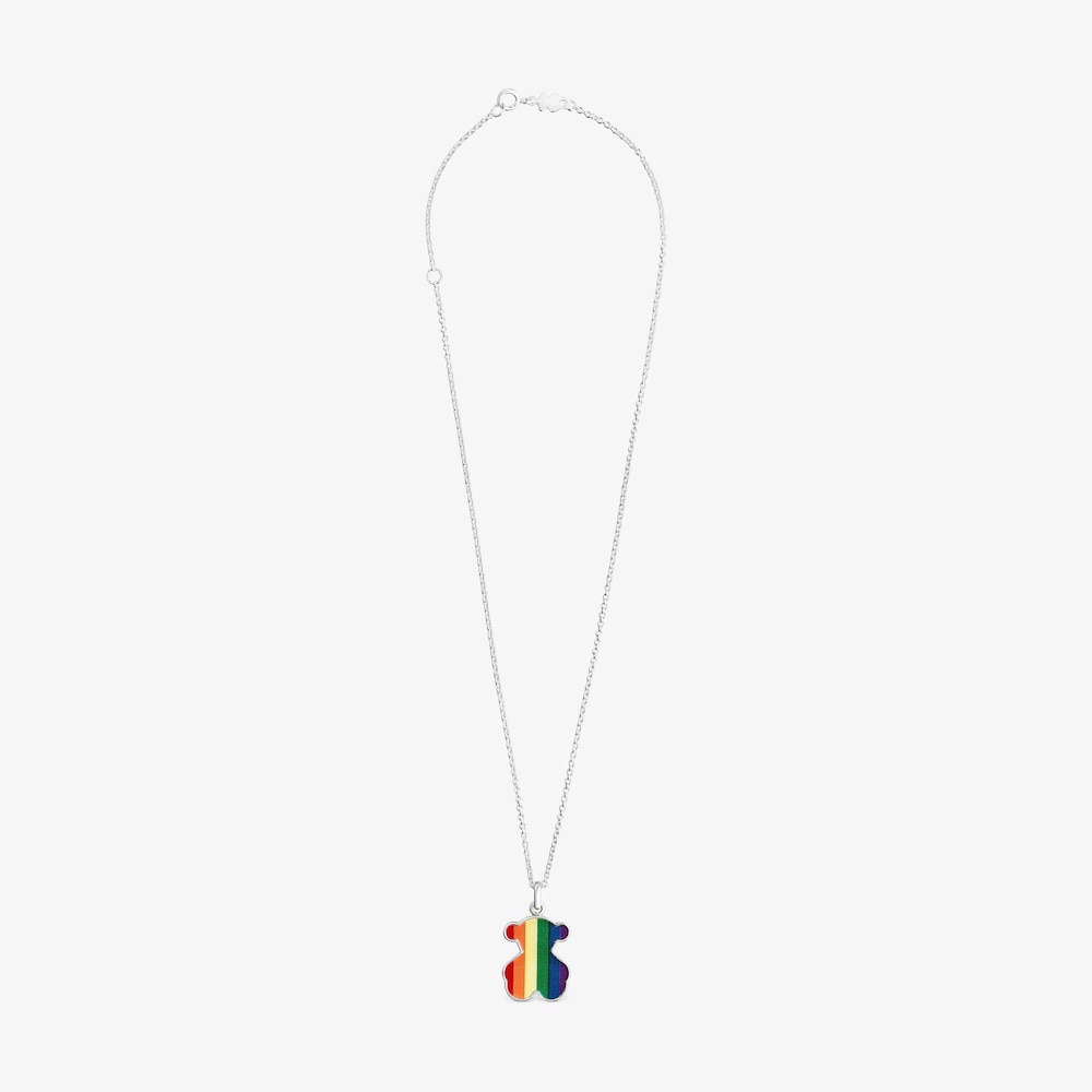Colar urso TOUS Pride em prata e esmalte