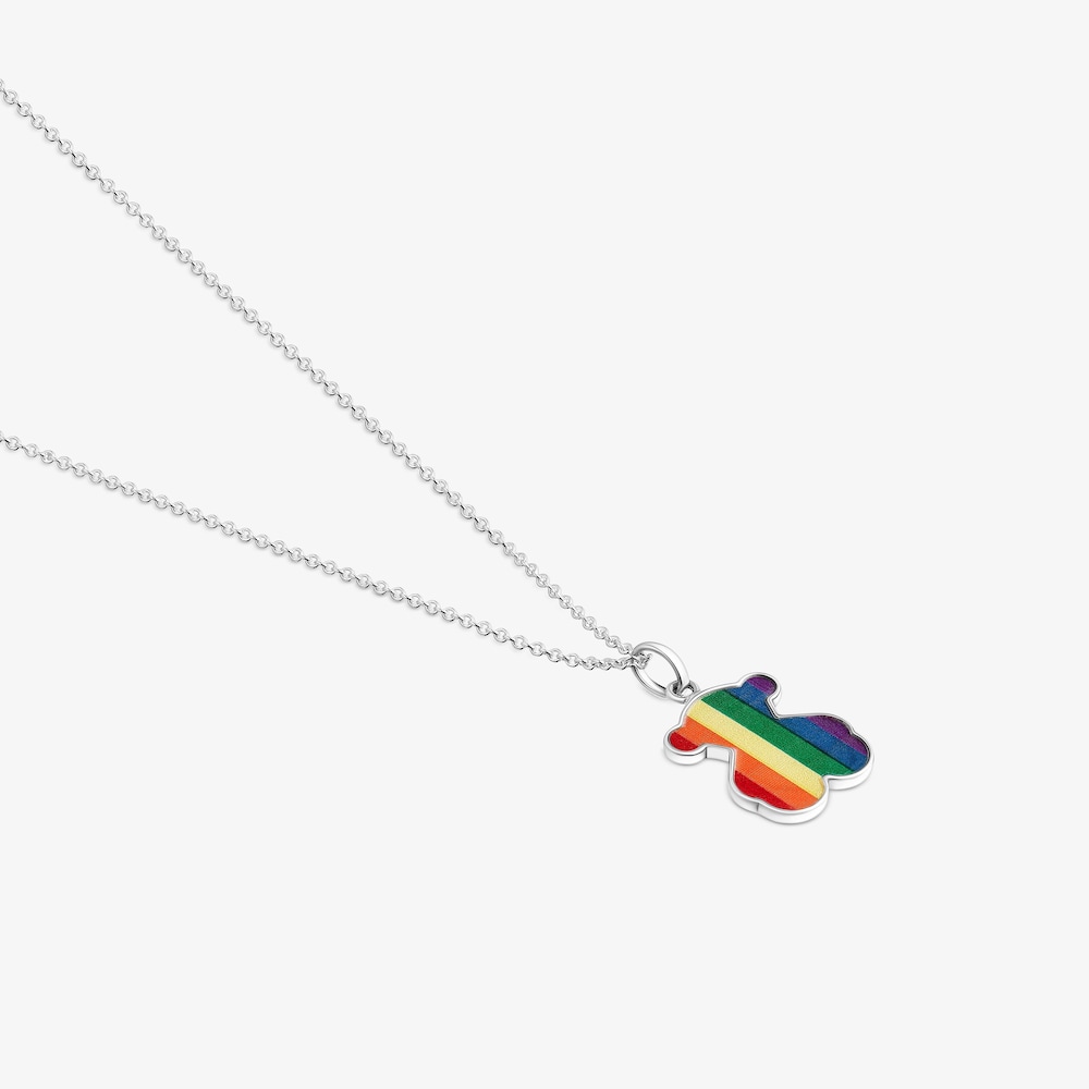 Colar urso TOUS Pride em prata e esmalte