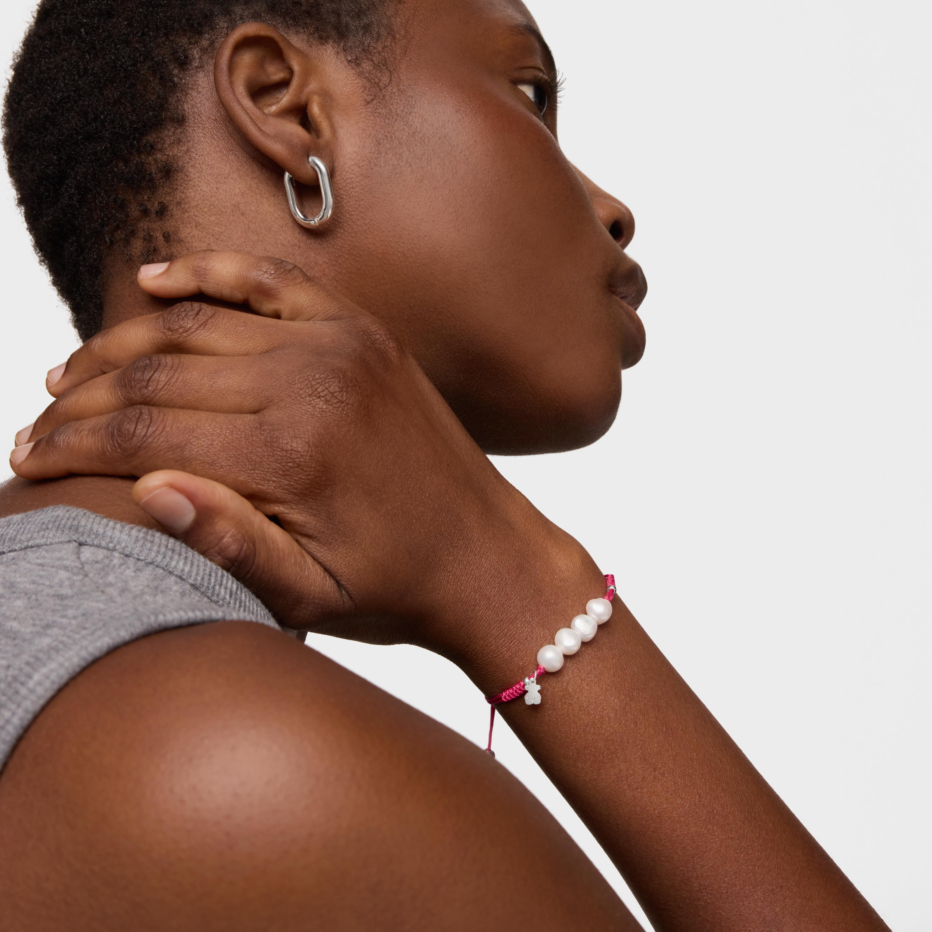 Silver TOUS Pearls Bracelet with pearls