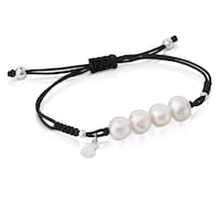 Silver TOUS Pearls Bracelet with Bear motif