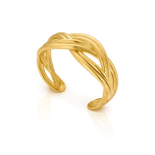 Pulsera Kinshasa con ba&ntilde;o de oro 18 kt sobre plata image number 0