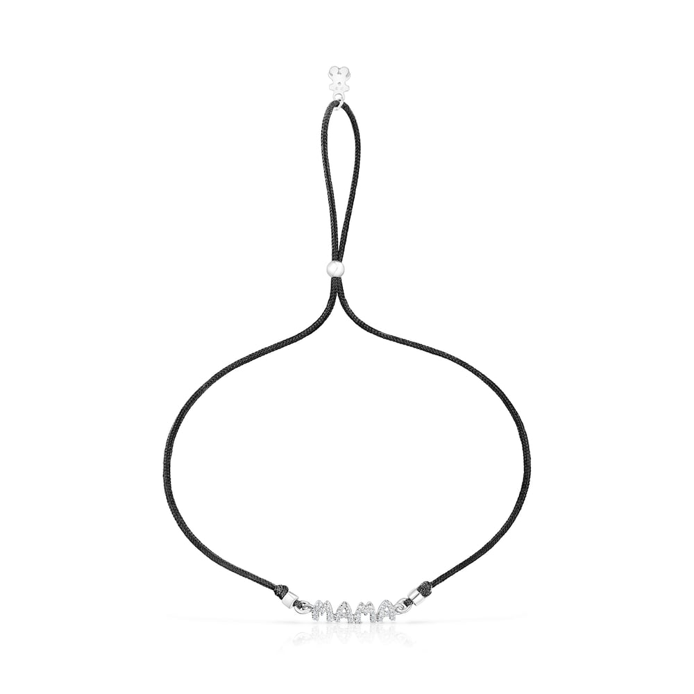 Pulsera TOUS Crossword Mama de oro blanco y diamantes image number 1