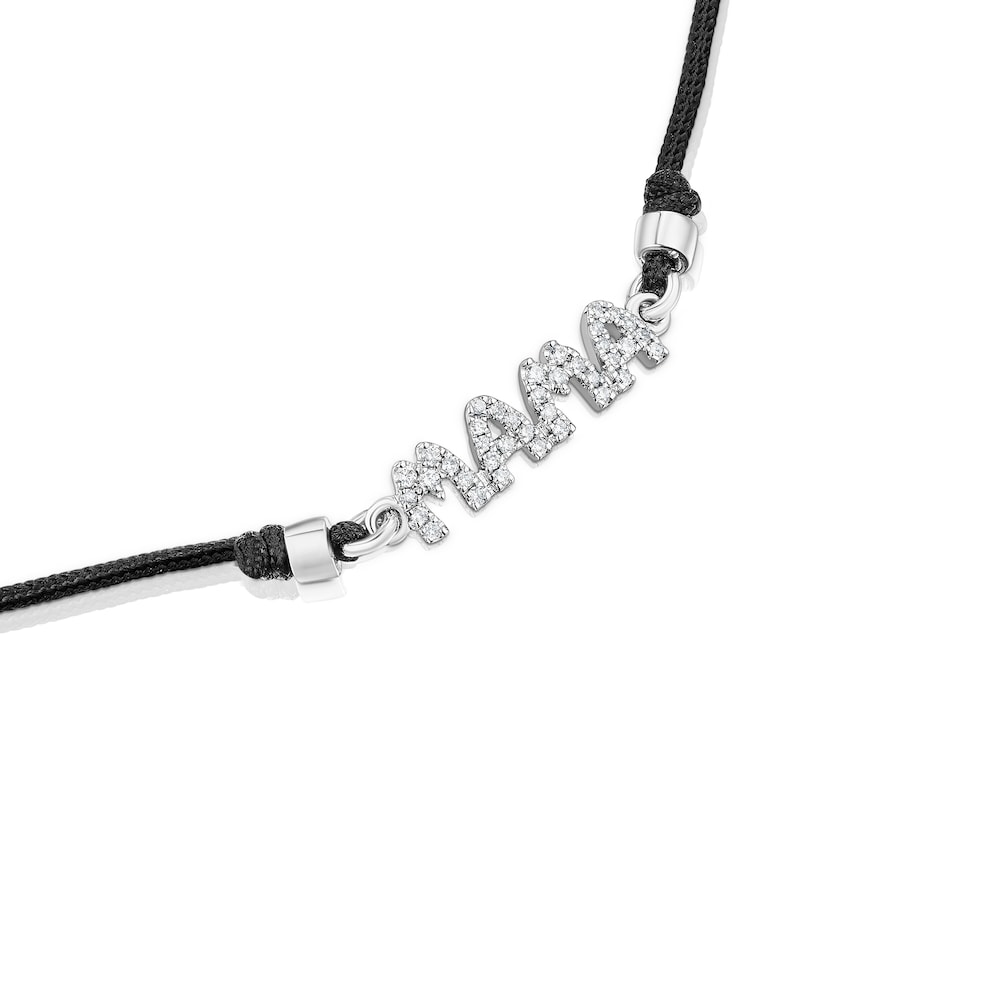 Pulsera de oro blanco y diamantes TOUS Crossword Mama
