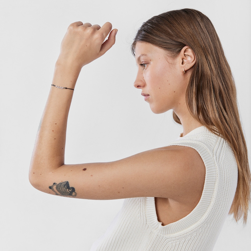 Pulsera de oro blanco y diamantes TOUS Crossword Mama