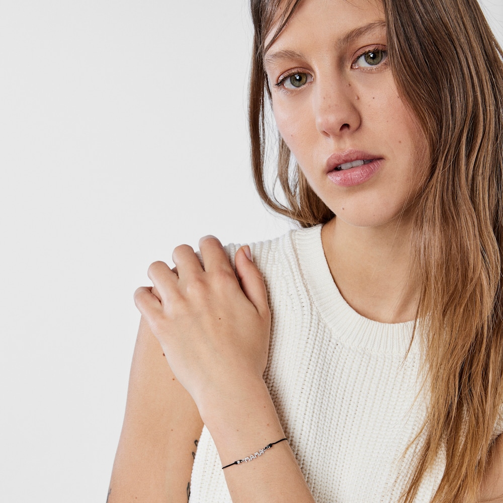 Pulsera de oro blanco y diamantes TOUS Crossword Mama