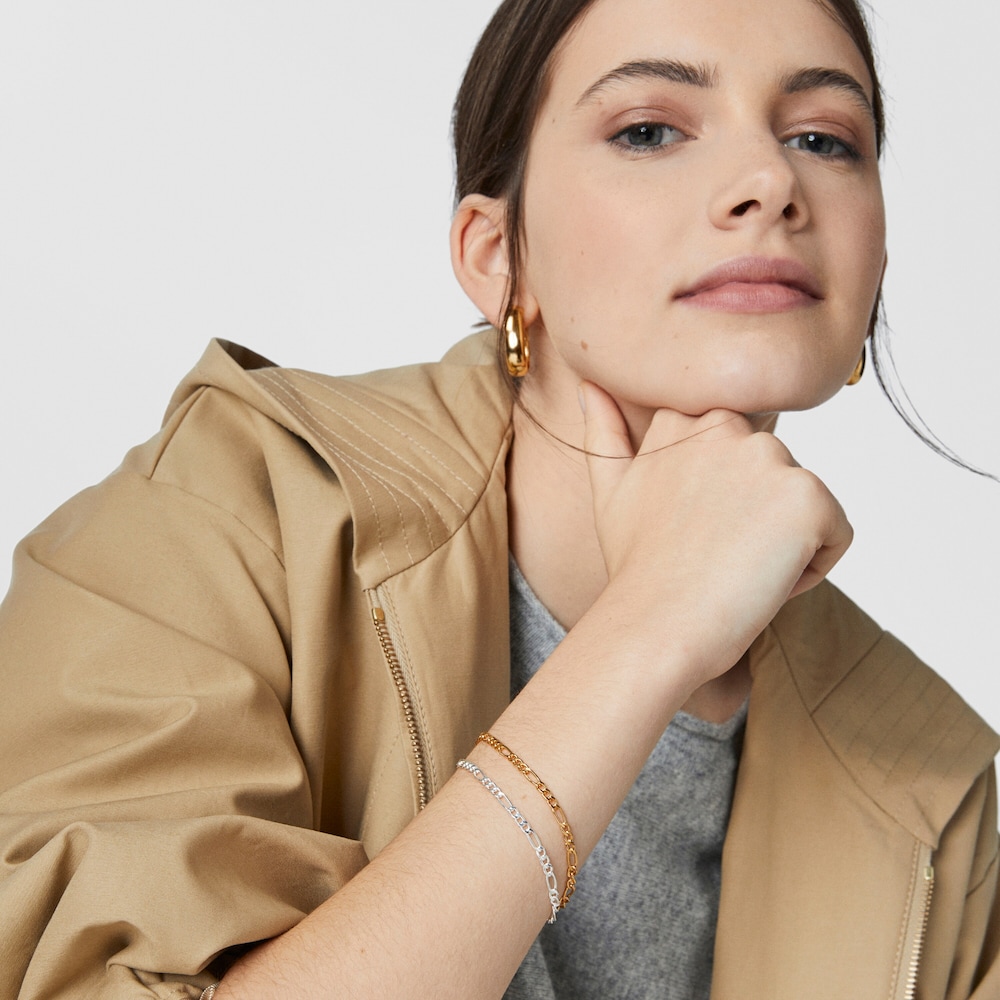 Pulseira com corrente barbada TOUS Basics bicolor