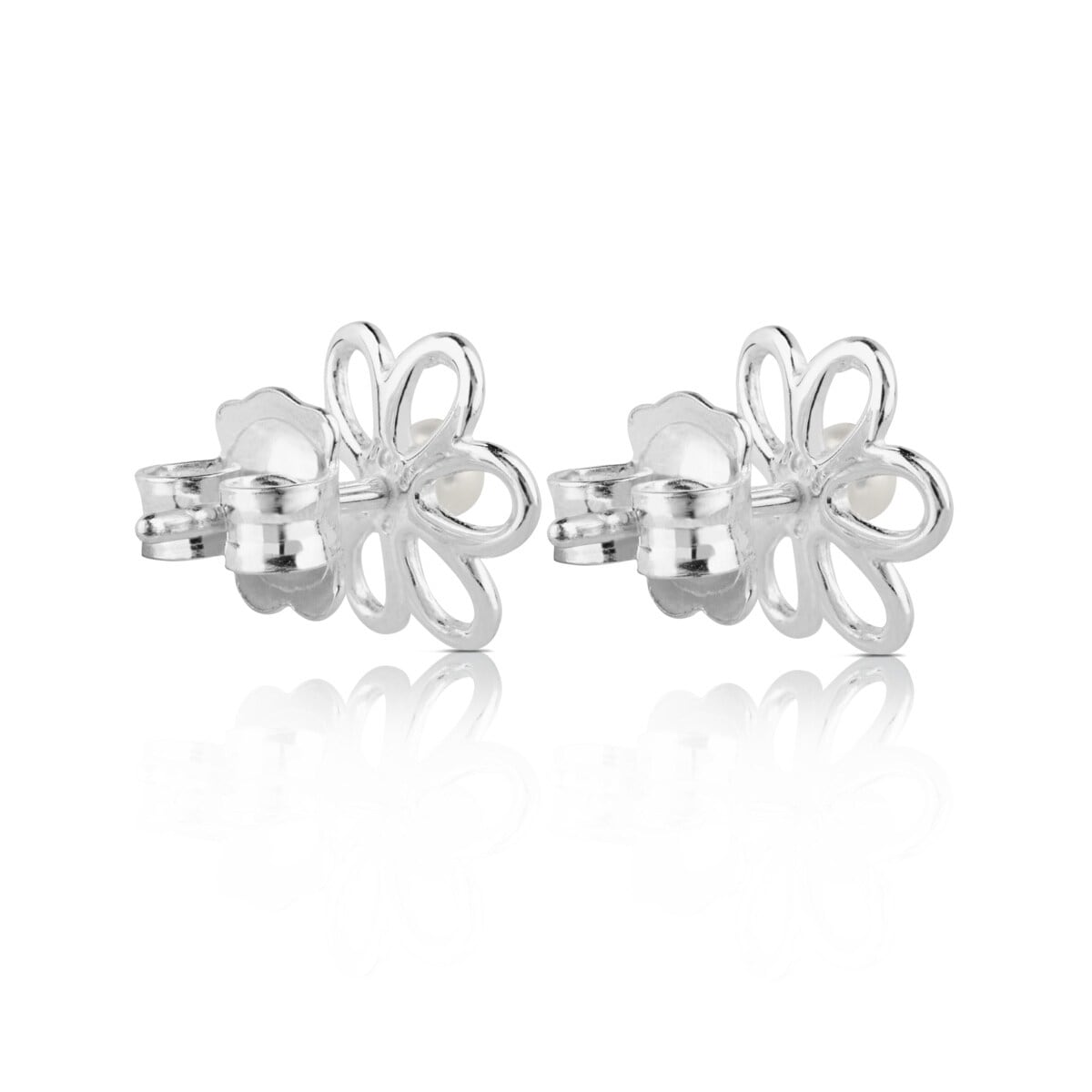 Silver and 0,35cm pearls TOUS Maggie Earrings with Flower motif