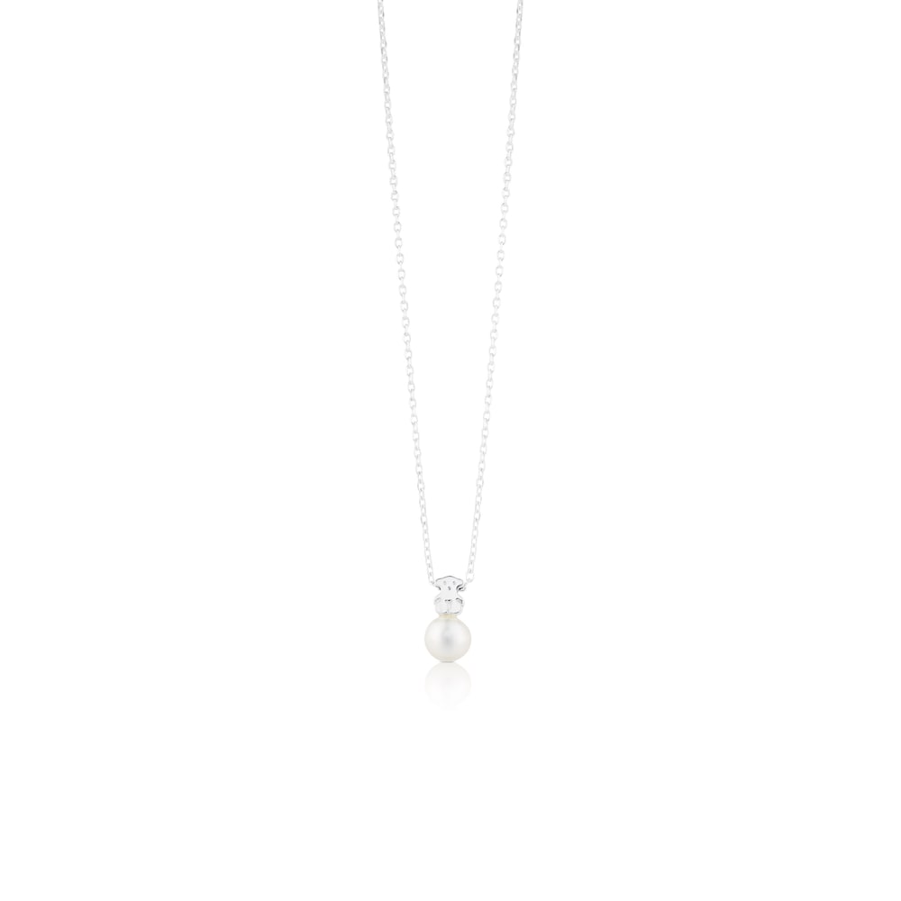 Silver TOUS Sweet Dolls Necklace with Pearls and Bear motif