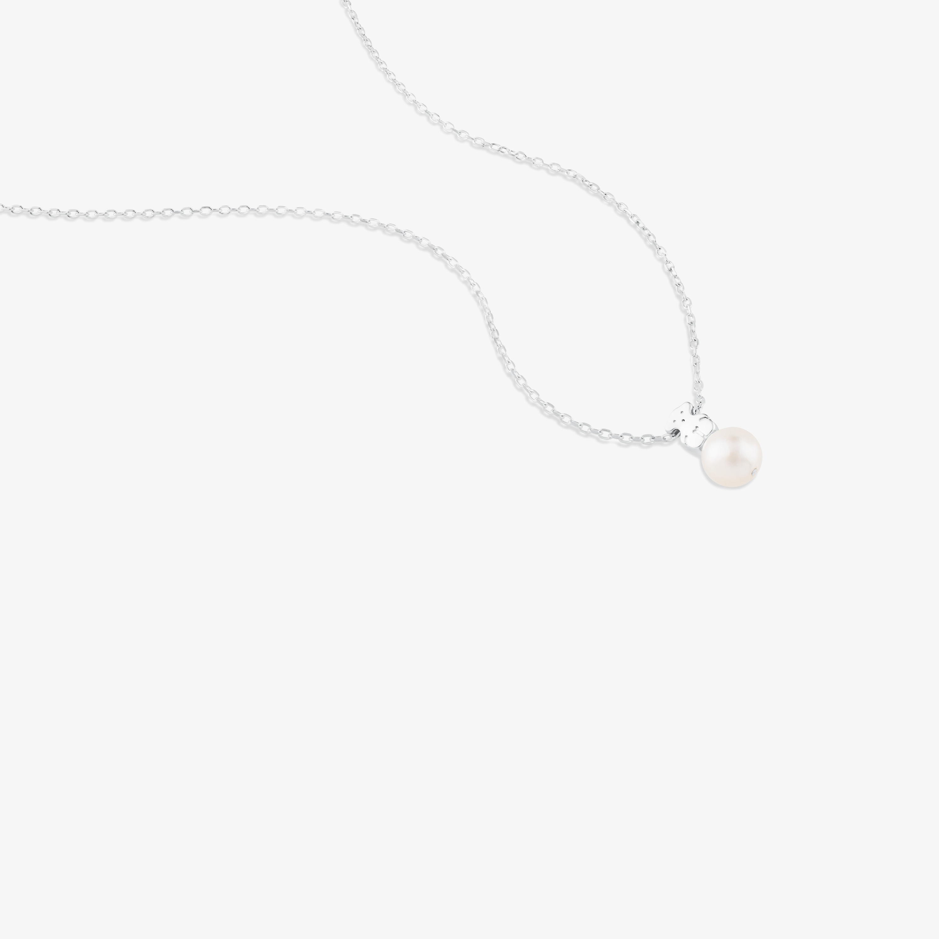 Silver TOUS Sweet Dolls Necklace with Pearls and Bear motif