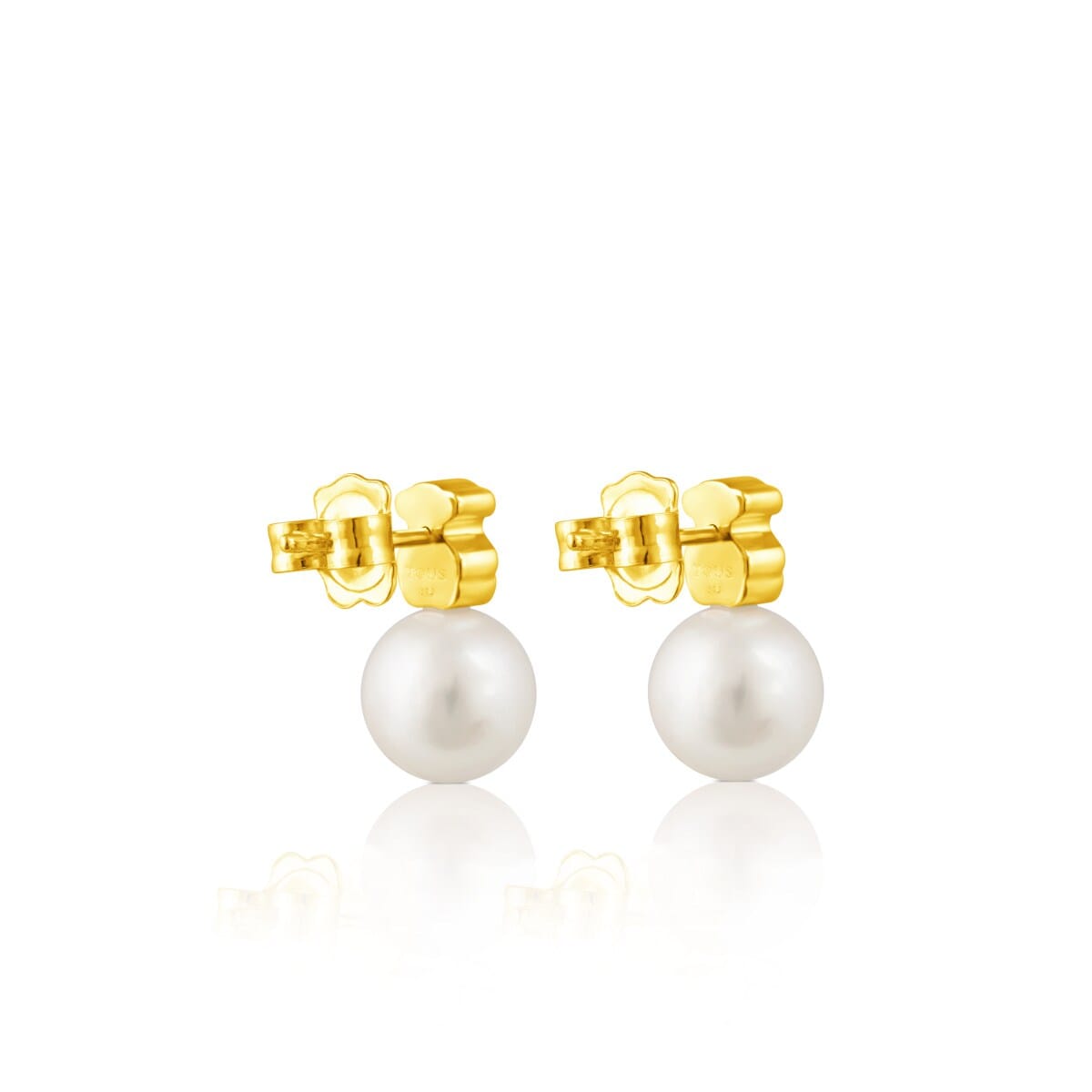 Gold Sweet Dolls Earrings with pearls Bear motif