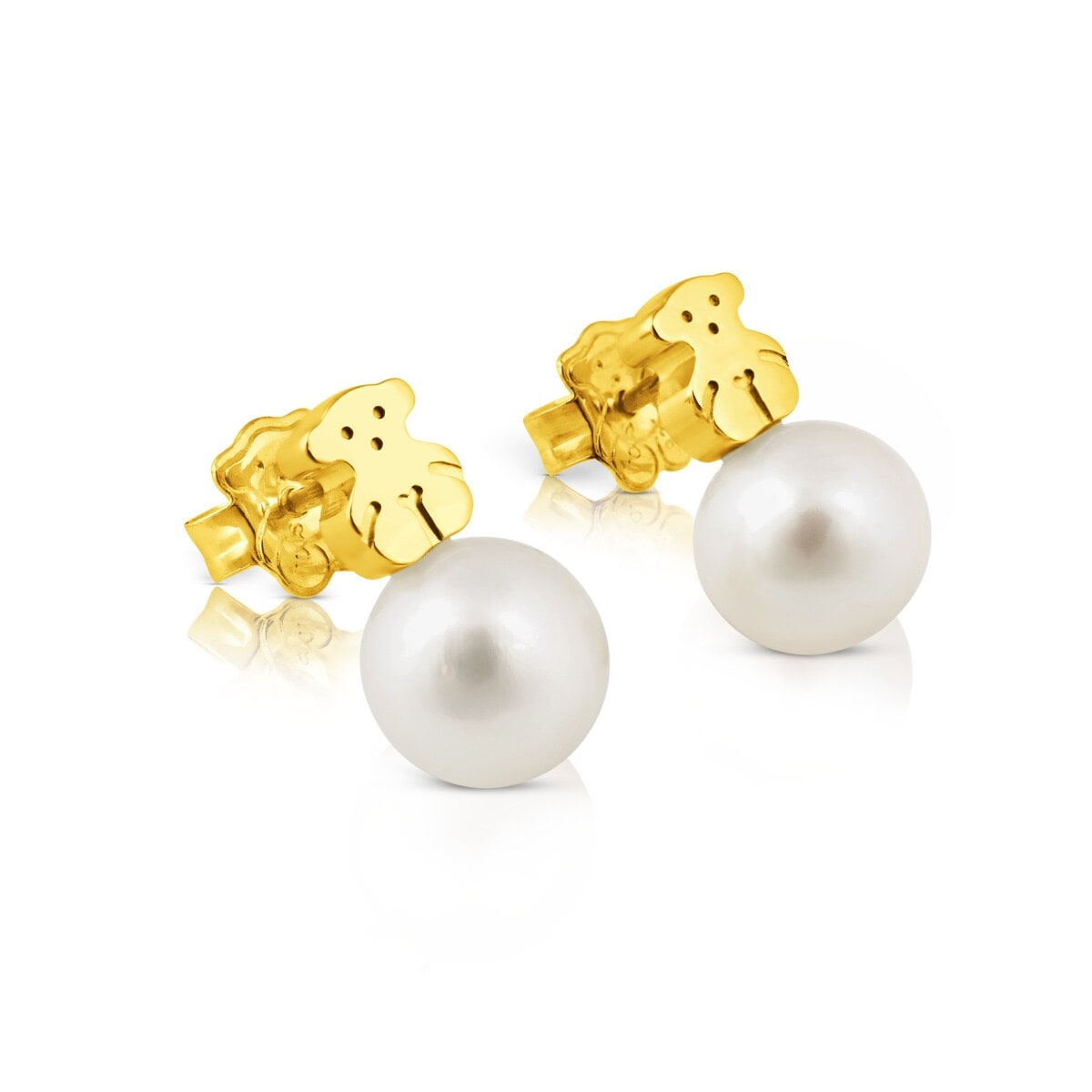 Gold Sweet Dolls Earrings with pearls Bear motif