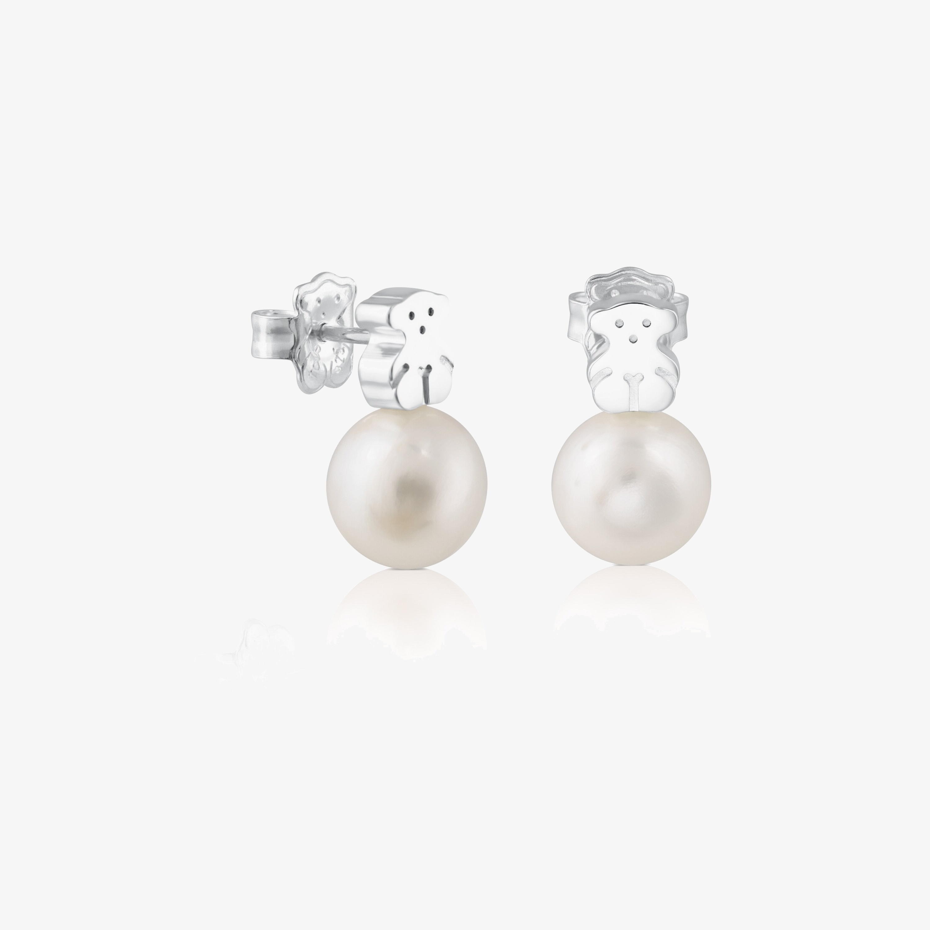 Silver and Pearls TOUS Sweet Dolls Earrings Bear motif