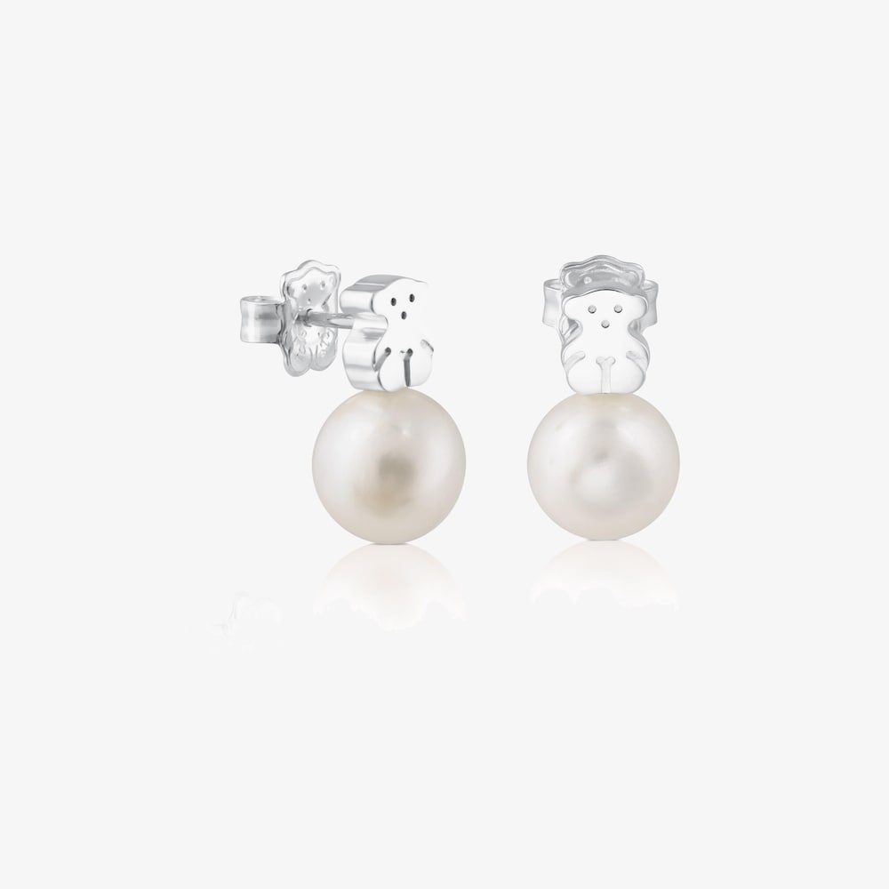 Silver and Pearls TOUS Sweet Dolls Earrings Bear motif