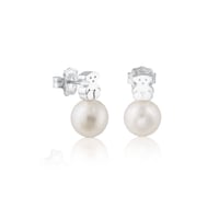 Pendientes de plata y perlas cultivadas motivo oso Sweet Dolls