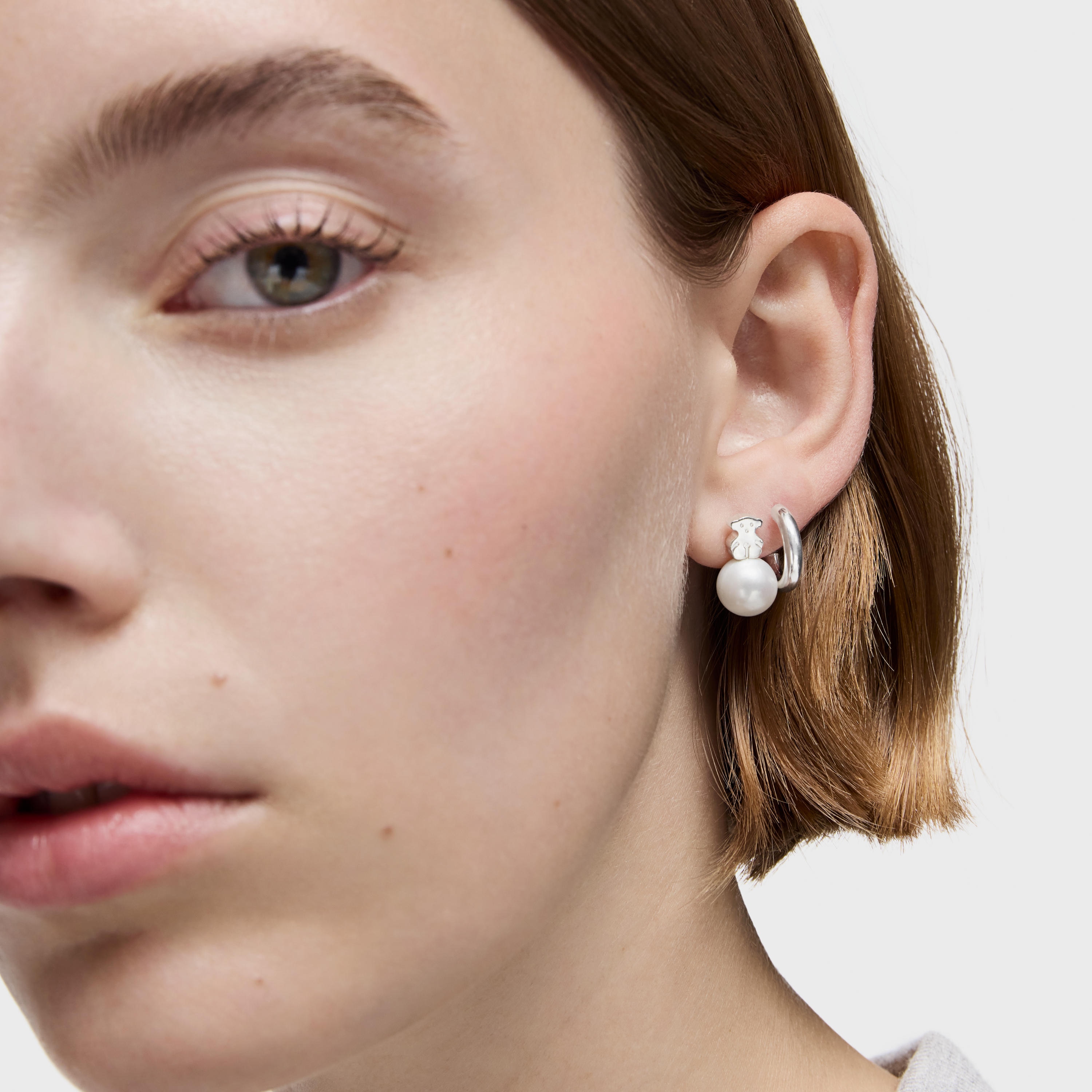 Silver and Pearls TOUS Sweet Dolls Earrings Bear motif