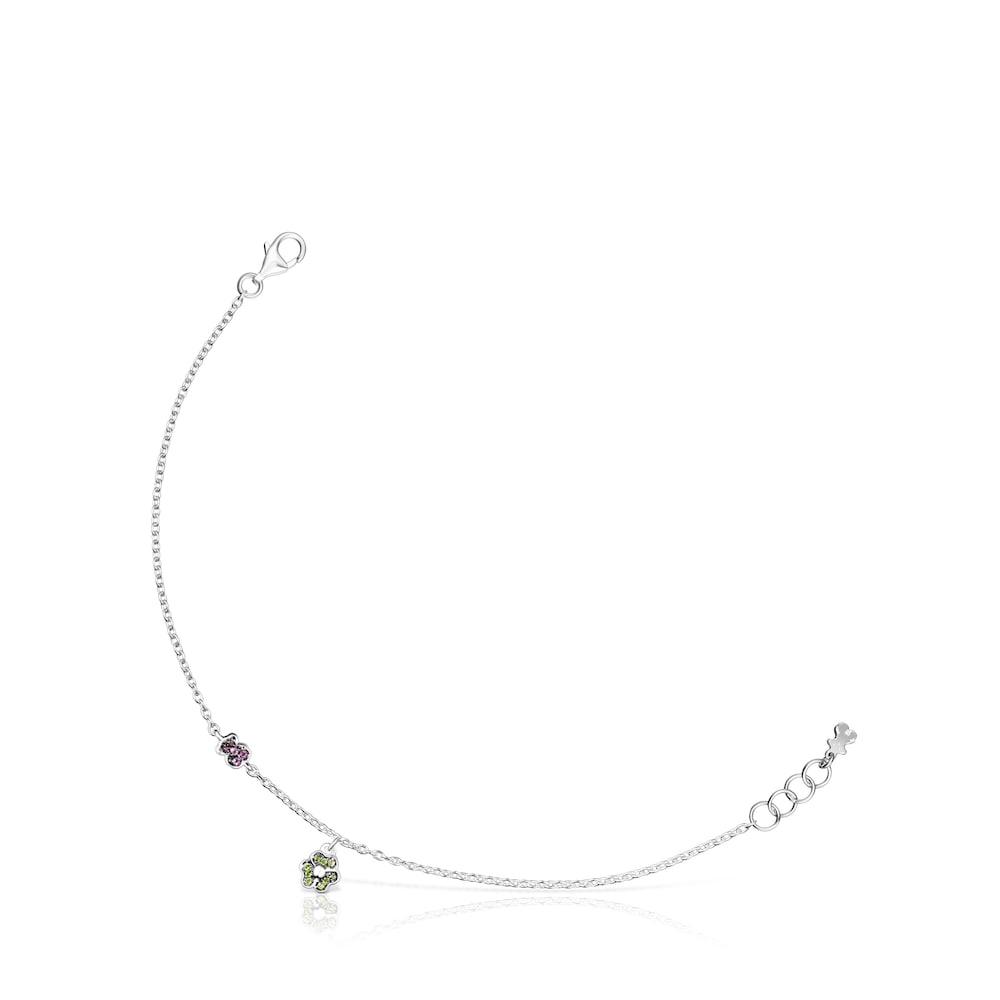 Pulseira em prata com motivos de cromodi&oacute;psidos e ametistas TOUS New Motif