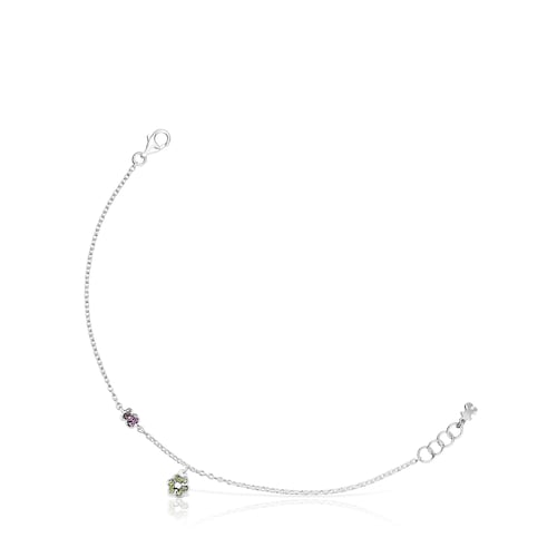 Pulseira em prata com motivos de cromodi&oacute;psidos e ametistas TOUS New Motif