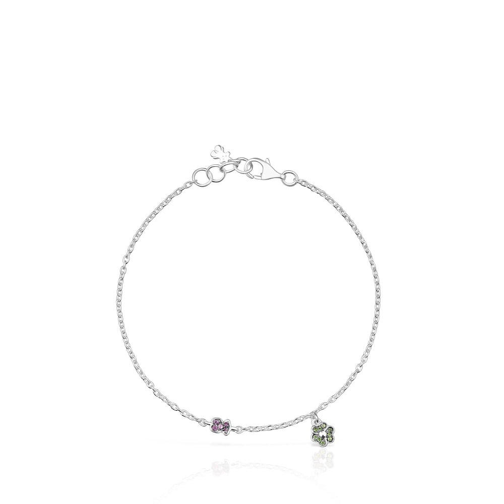Pulseira em prata com motivos de cromodi&oacute;psidos e ametistas TOUS New Motif