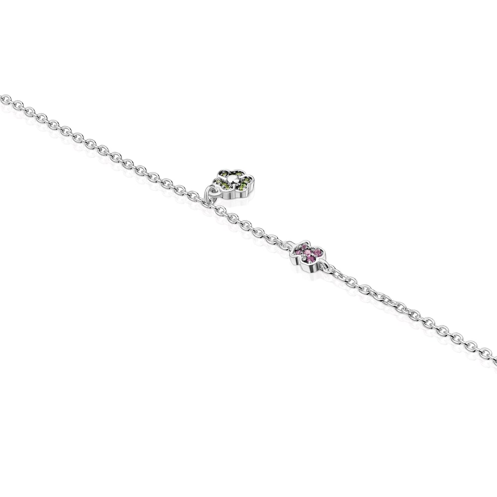 Pulseira em prata com motivos de cromodi&oacute;psidos e ametistas TOUS New Motif