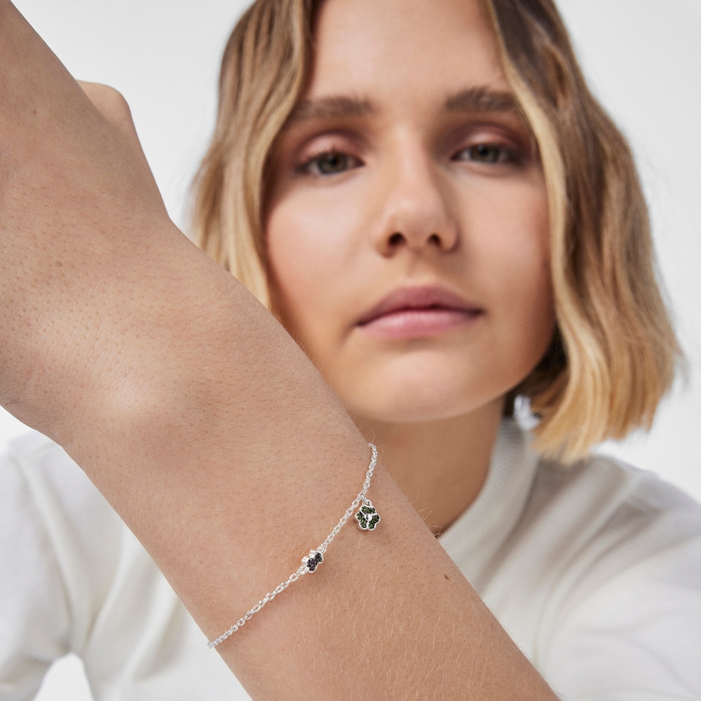 Pulseira em prata com motivos de cromodi&oacute;psidos e ametistas TOUS New Motif
