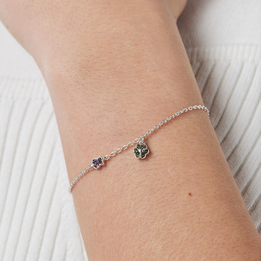 Pulseira em prata com motivos de cromodi&oacute;psidos e ametistas TOUS New Motif