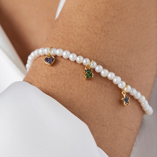 Pulseira TOUS New Motif de p&eacute;rolas com motivos de pedras preciosas