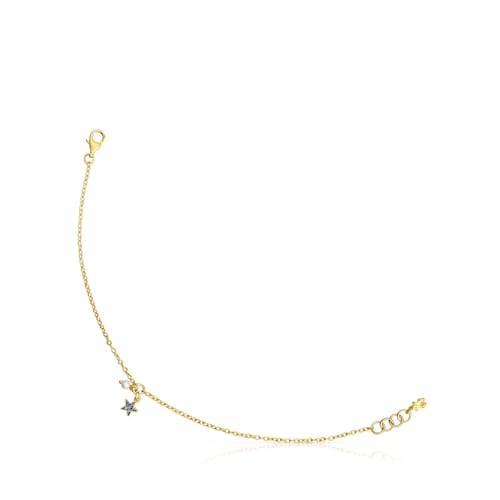 Silver vermeil TOUS New Motif Bracelet with sapphire star