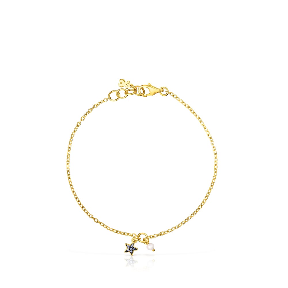 Silver vermeil TOUS New Motif Bracelet with sapphire star