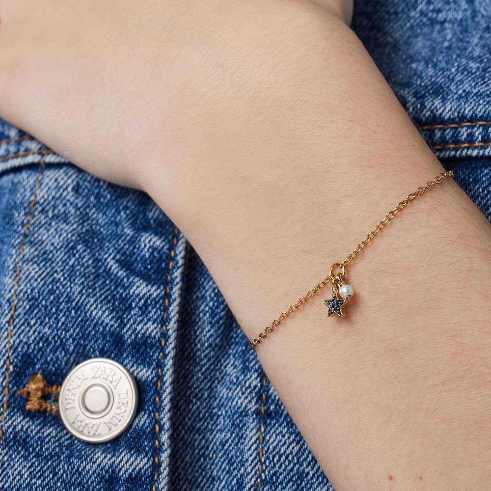 Silver vermeil TOUS New Motif Bracelet with sapphire star