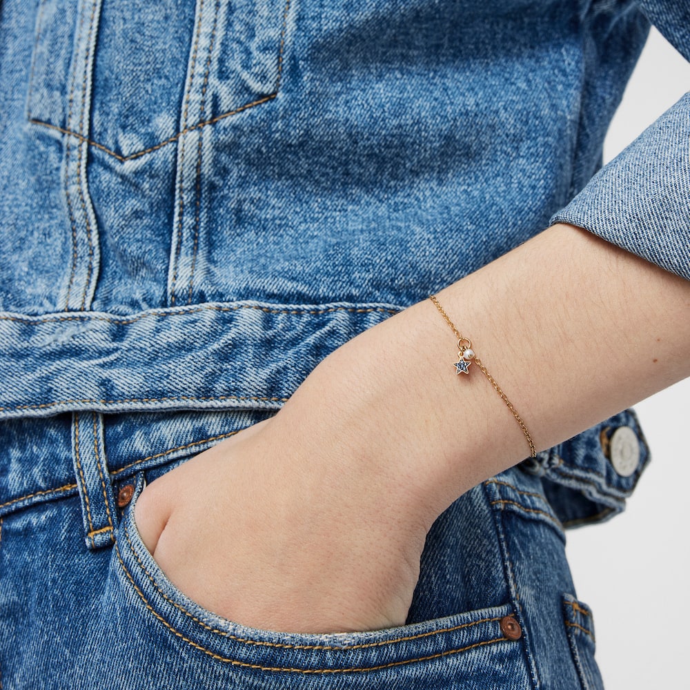 Silver vermeil TOUS New Motif Bracelet with sapphire star