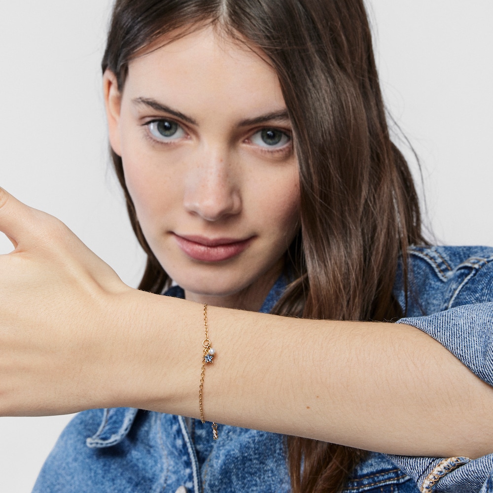 Silver vermeil TOUS New Motif Bracelet with sapphire star