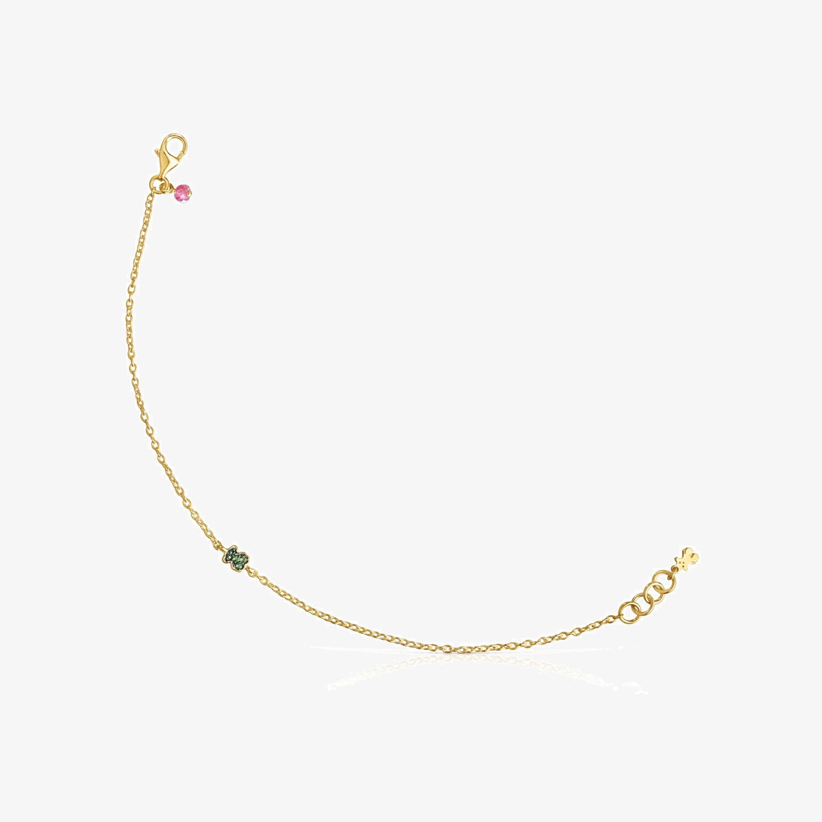 Tous - Pulsera Con Baño De Oro 18 Kt Sobre Plata Y Oso De Cromodiópsidos Tous New Motif - Verde