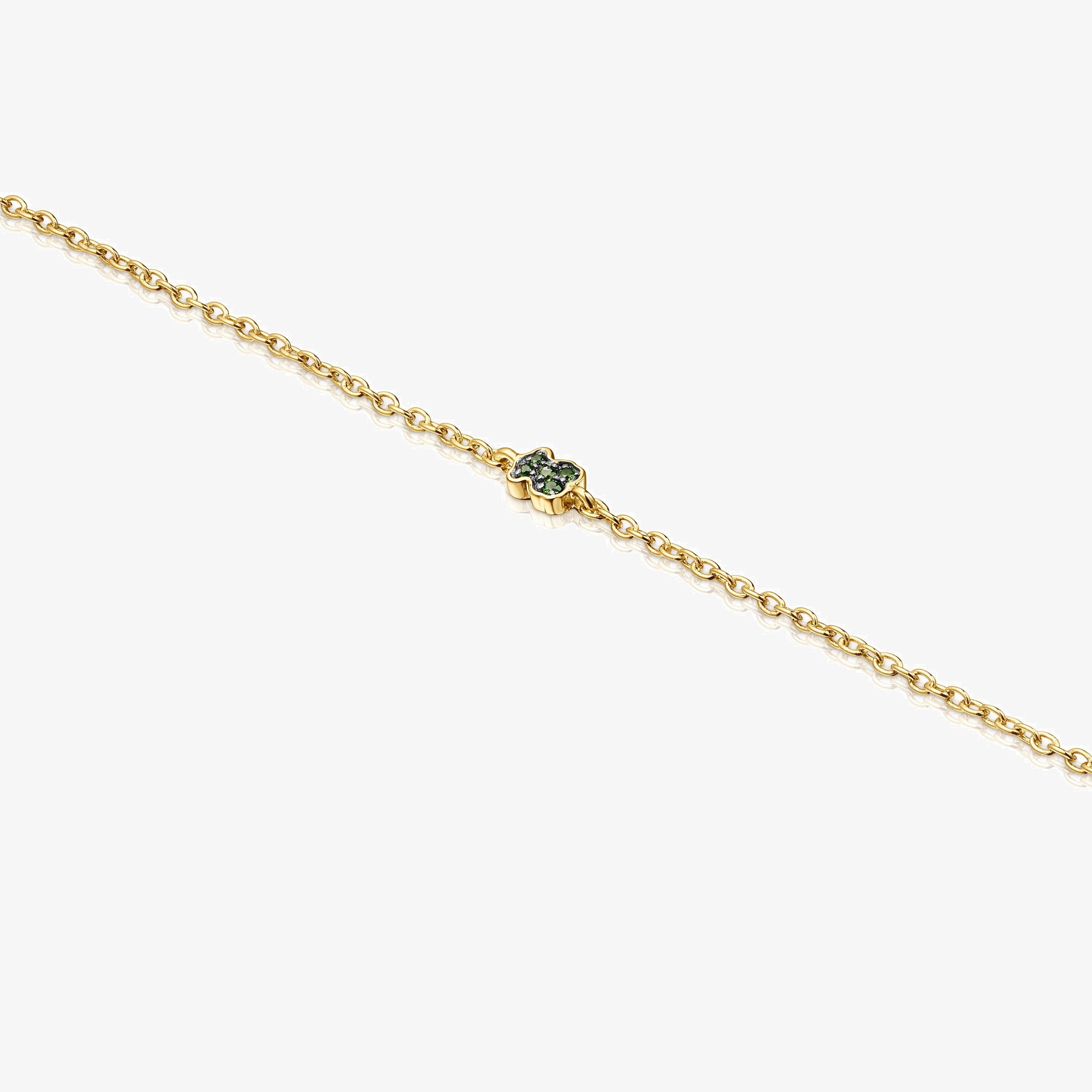 Silver vermeil TOUS New Motif Bracelet with chrome diopside bear