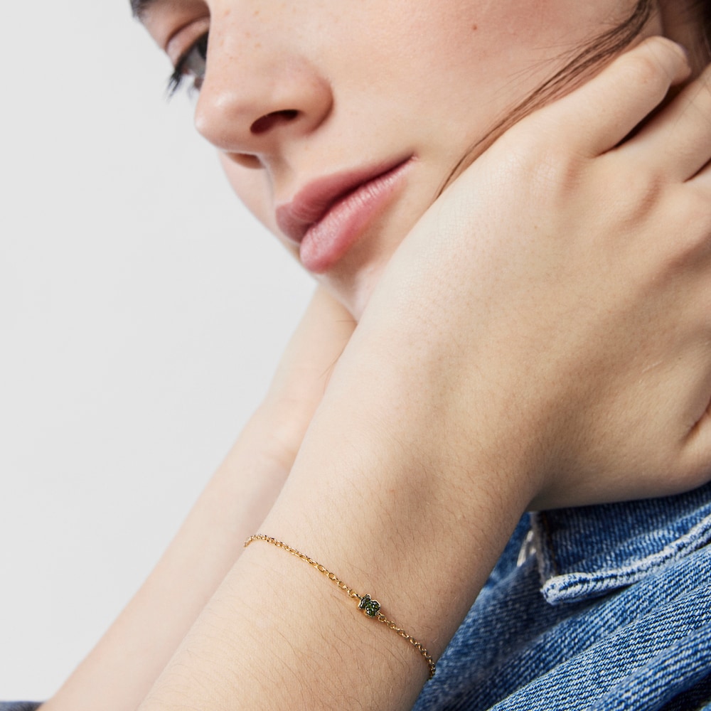 Pulseira TOUS New Motif em prata vermeil com urso de cromodi&oacute;psidos