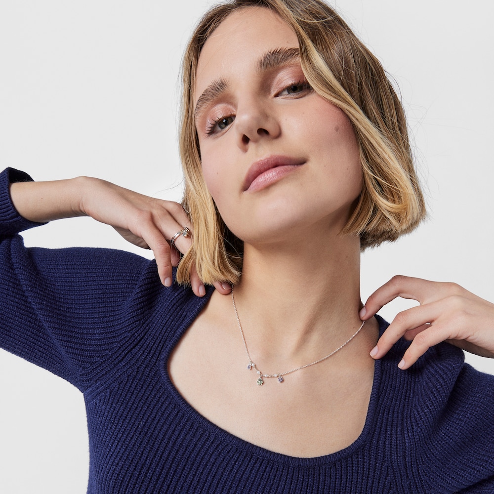 Collar de plata con gemas y perlas TOUS New Motif