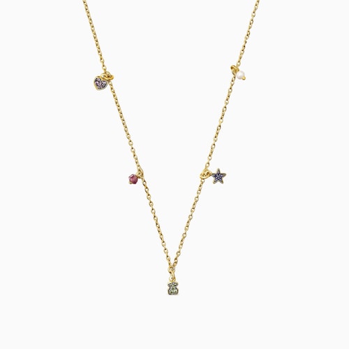 Silver vermeil TOUS New Motif Necklace with gemstones and pearl