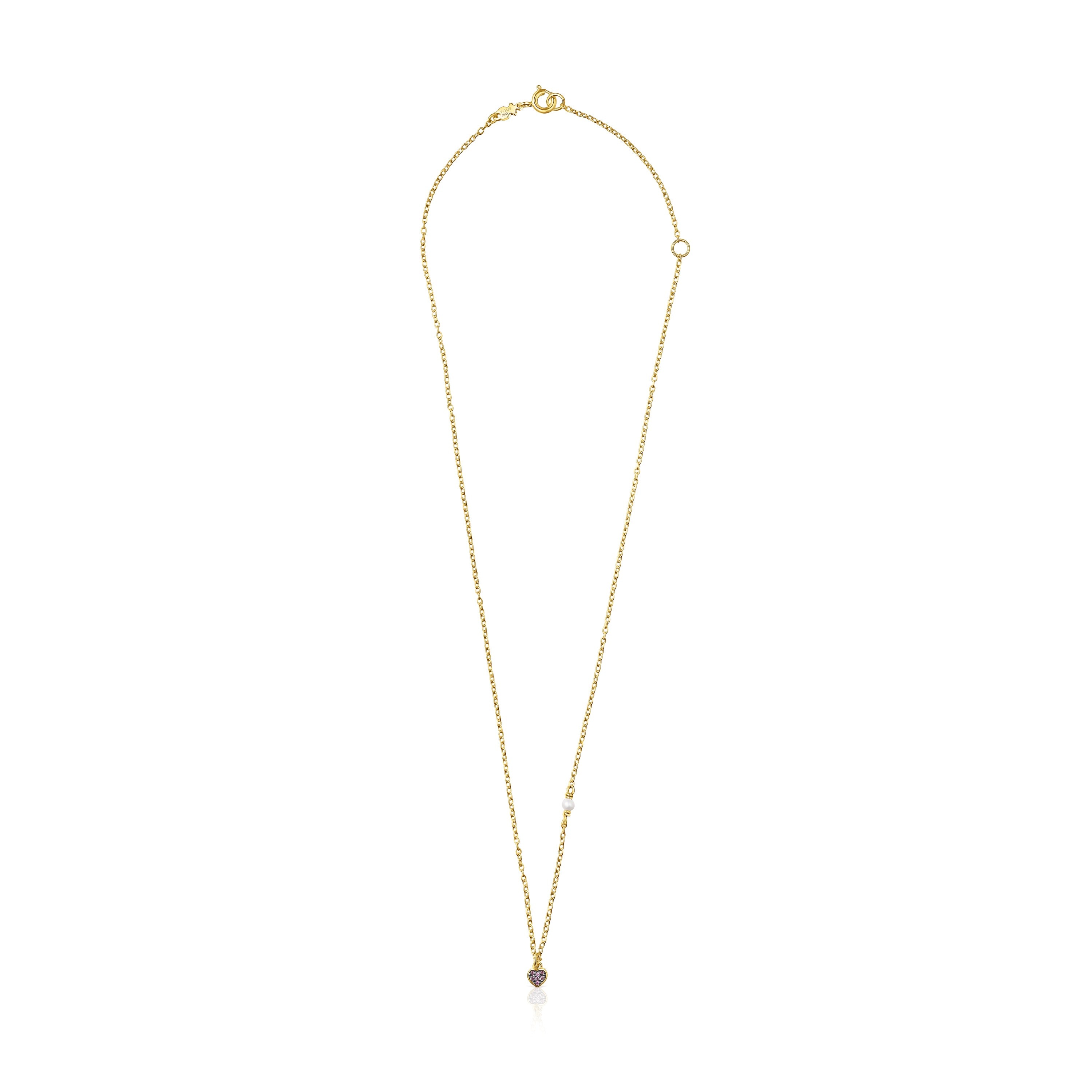 Silver vermeil TOUS New Motif Necklace with amethyst heart