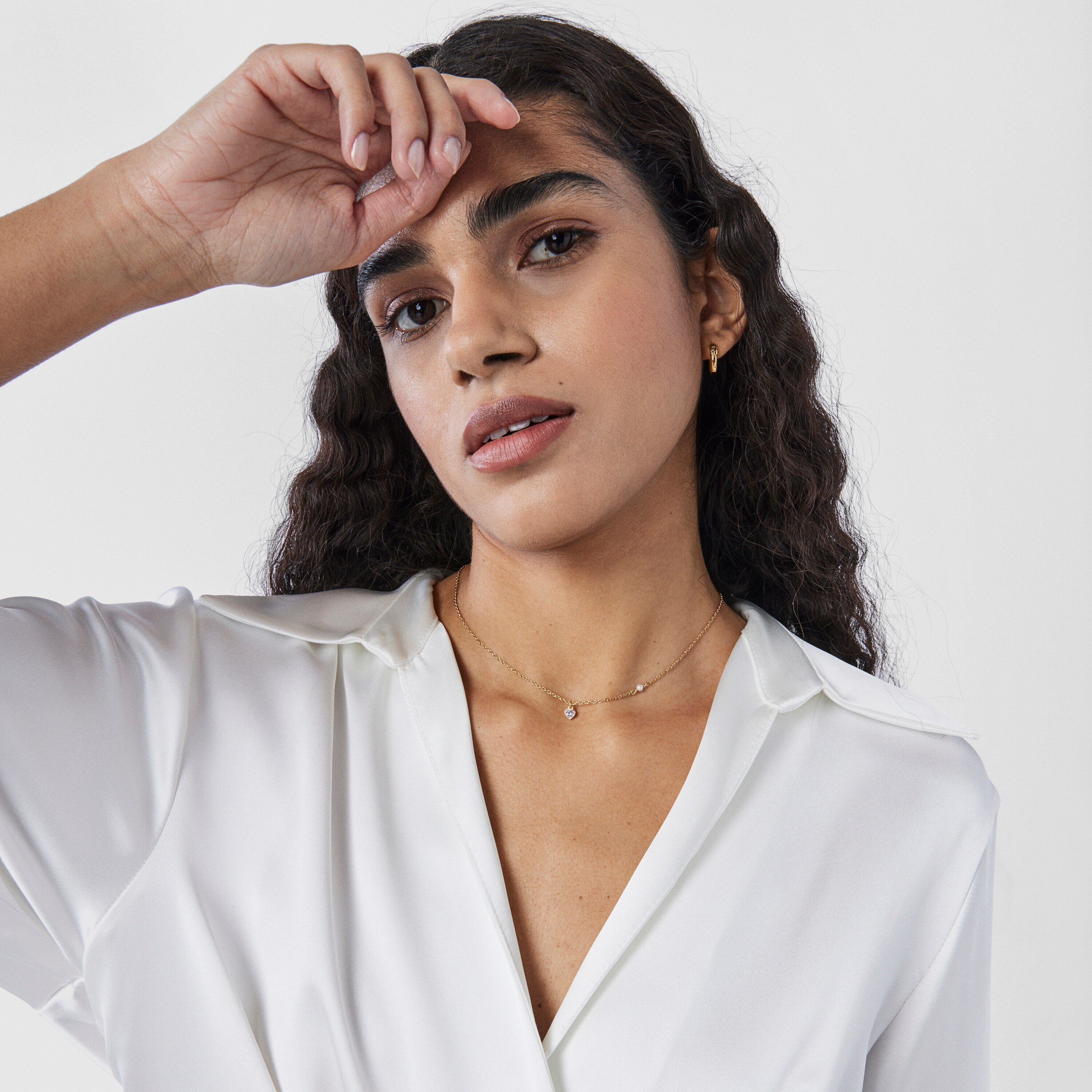 Silver vermeil TOUS New Motif Necklace with amethyst heart