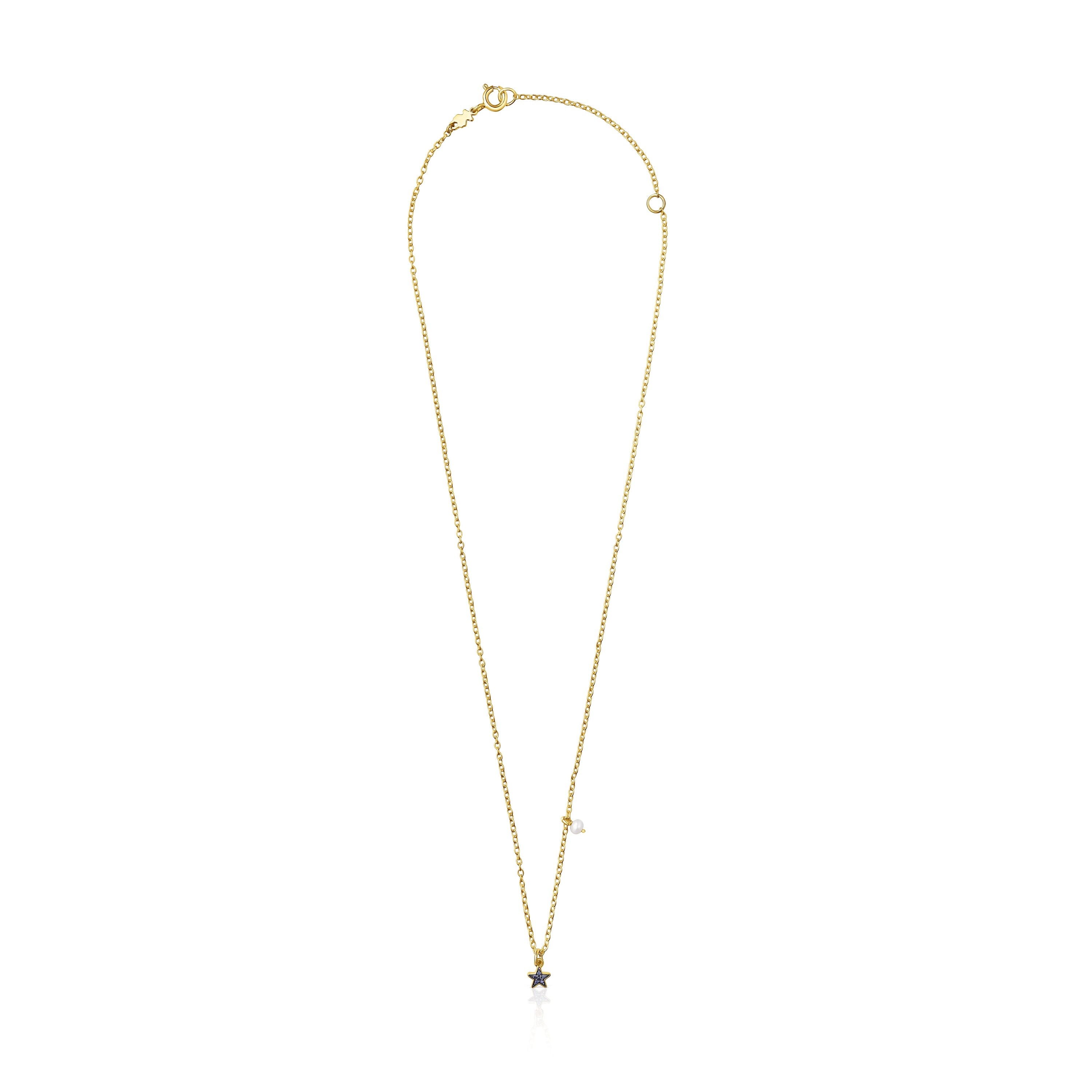 Silver vermeil TOUS New Motif Necklace with sapphire star