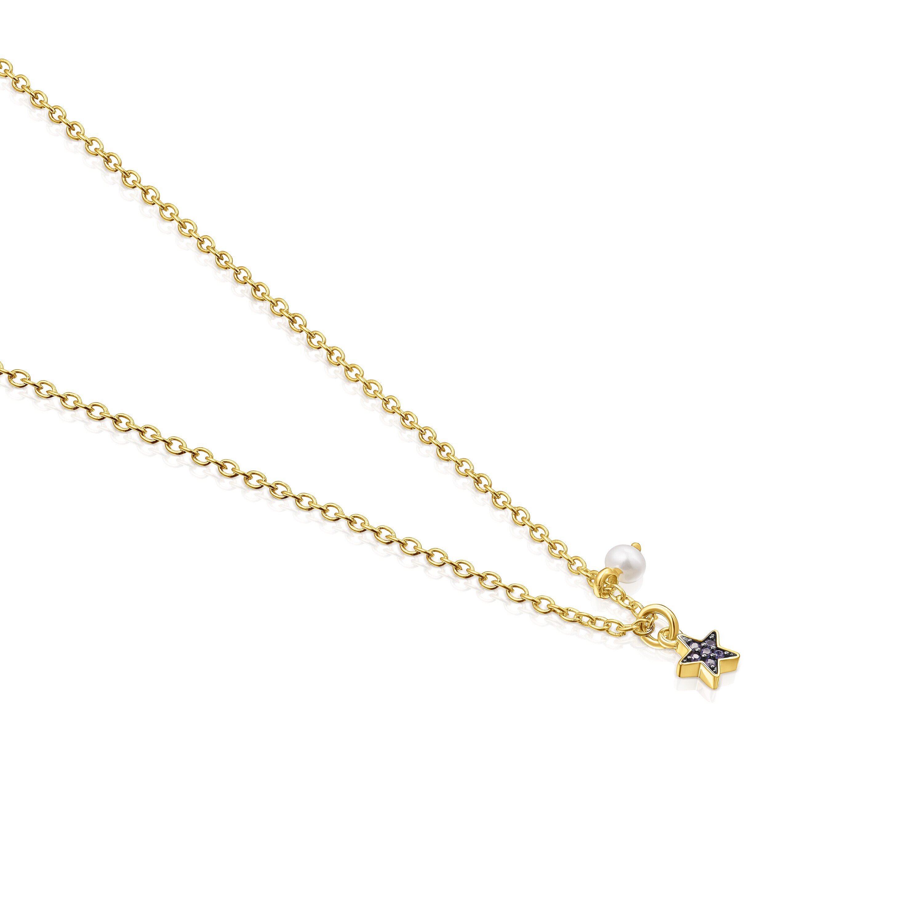 Silver vermeil TOUS New Motif Necklace with sapphire star