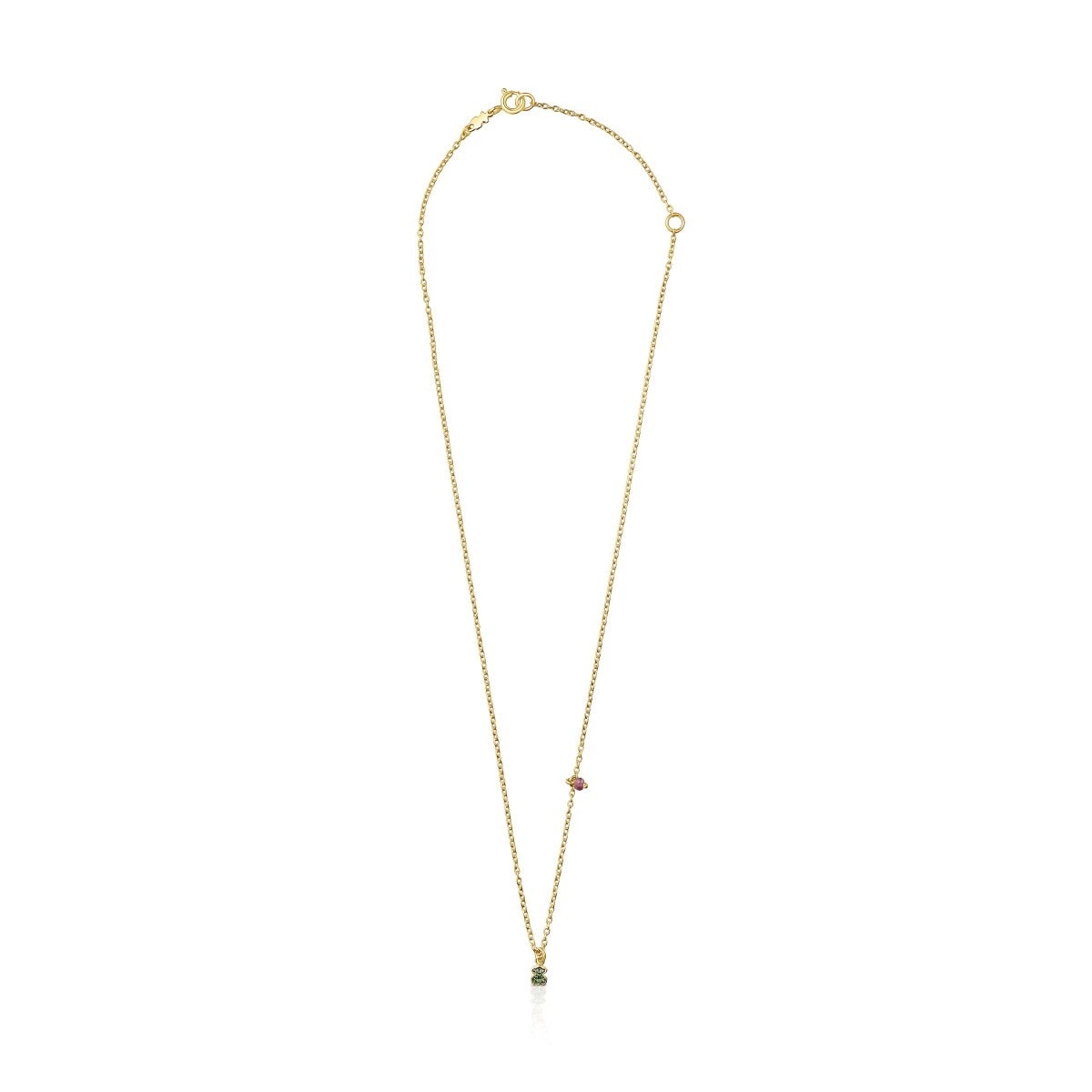 Silver vermeil TOUS New Motif Necklace with chrome diopside bear