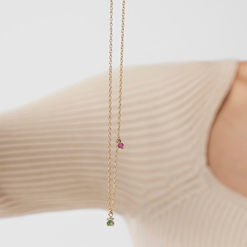 Silver vermeil TOUS New Motif Necklace with chrome diopside bear