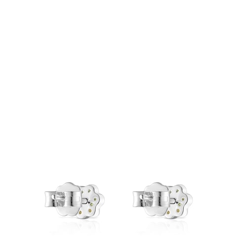 Boucles d&rsquo;oreilles en argent avec fleur en chromo-diopsides TOUS New Motif