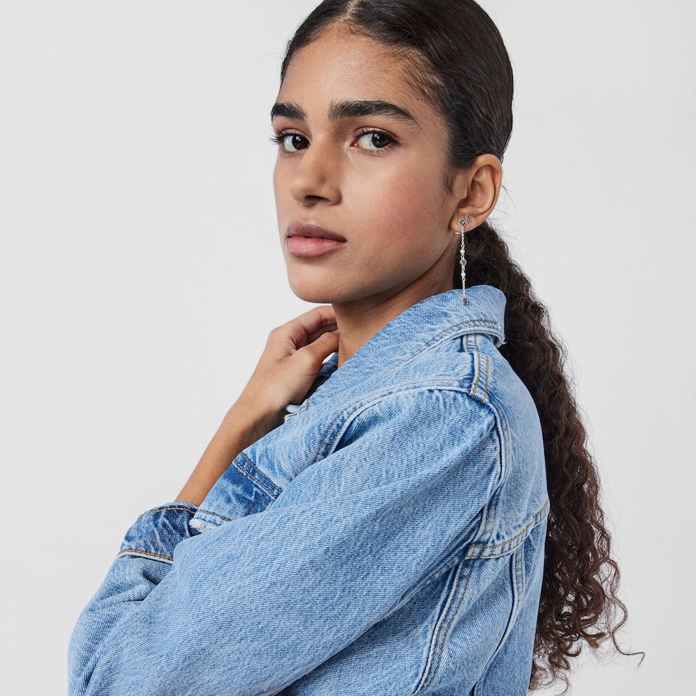 Pendientes largos de plata con gemas y perlas TOUS New Motif